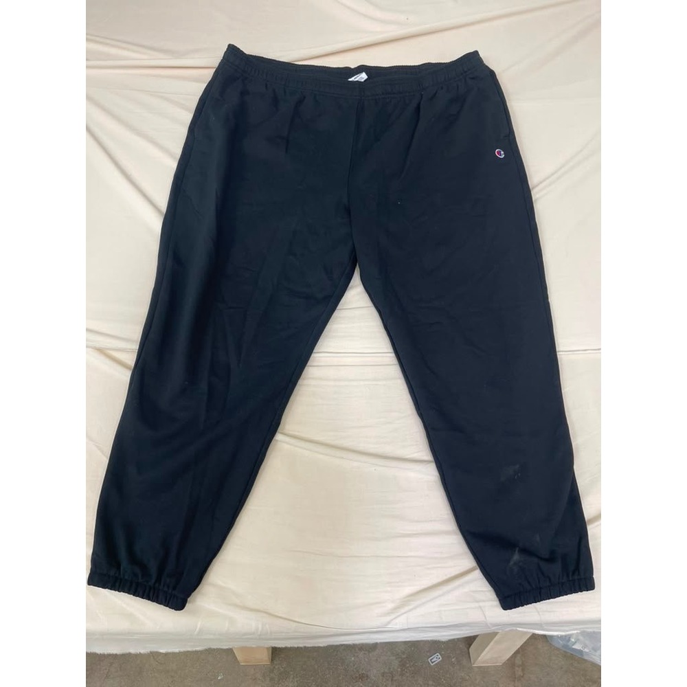 Champion Mens Powerblend Fleece Sweatpants Black Joggers 4XL Pockets